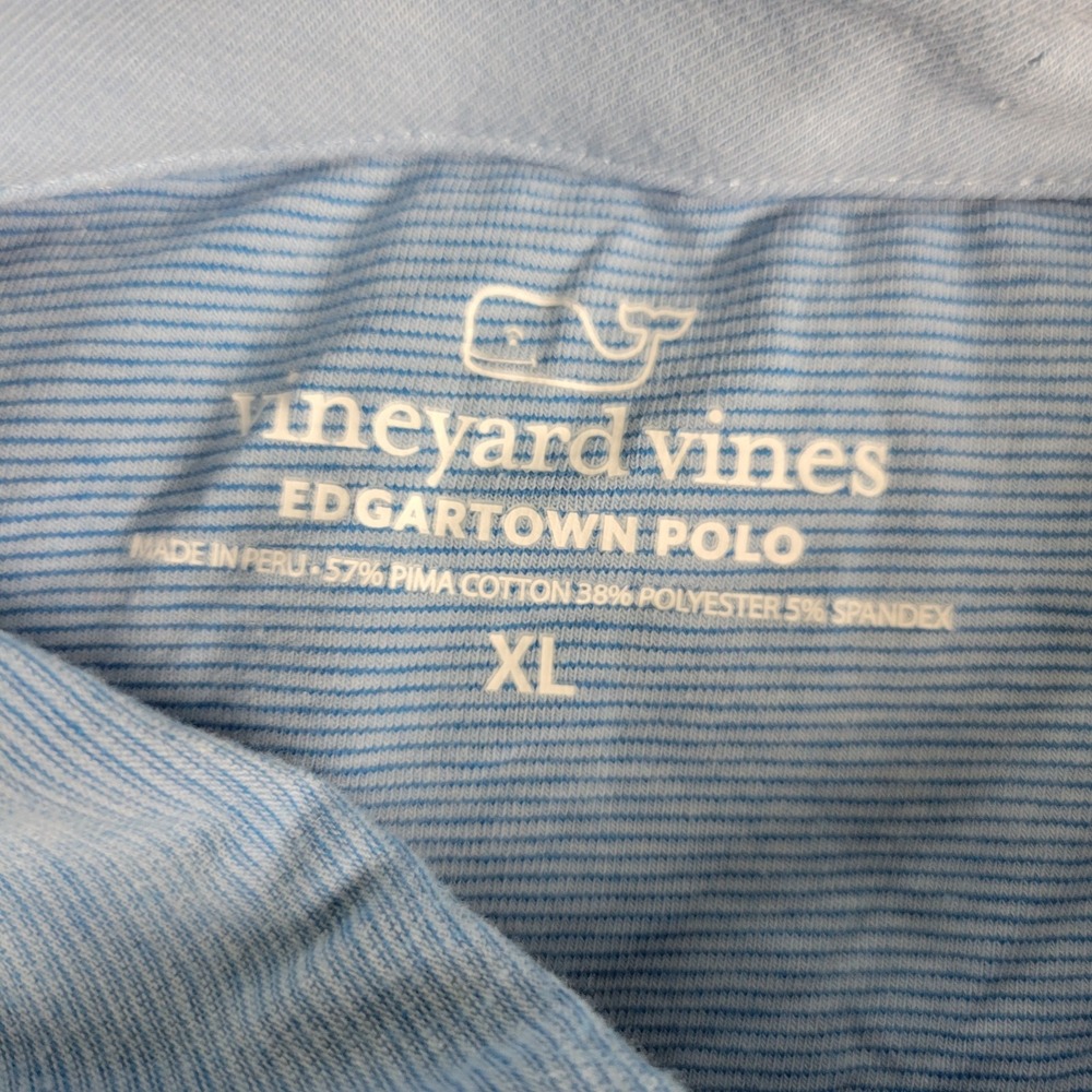 Vineyard Vines Edgartown Mens XL Blue Performance Stretch Polo SS Whale - Picture 4 of 5
